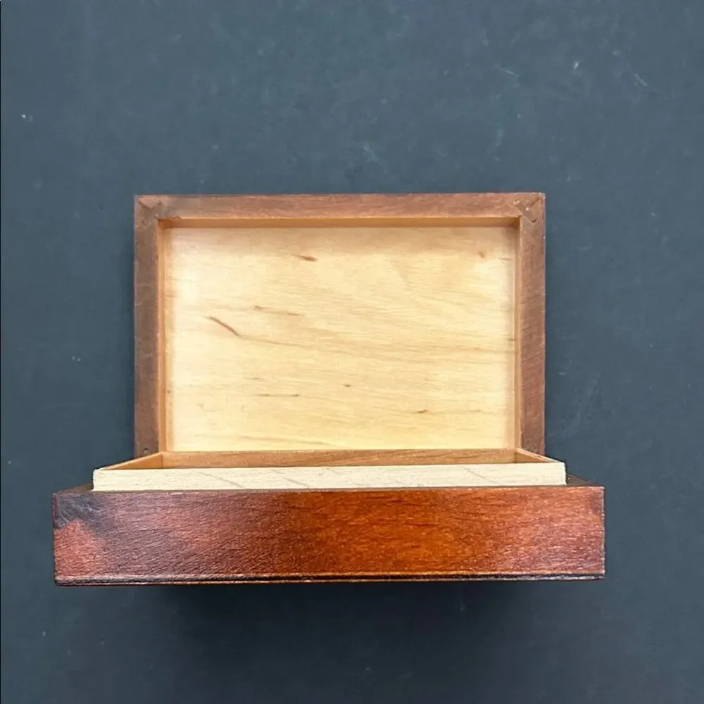 Vintage Carved Wooden Jewelry Box with Dove Accents